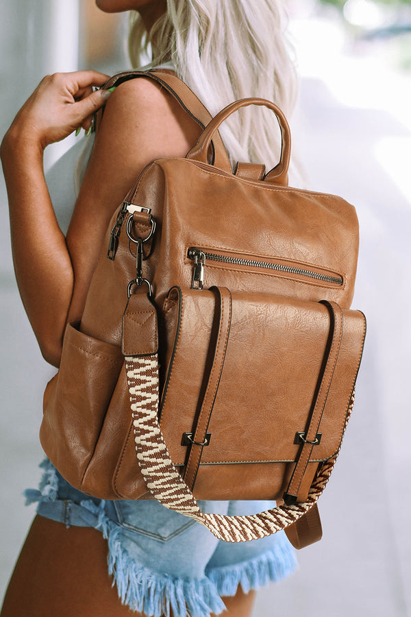 Brown Leather Backpack