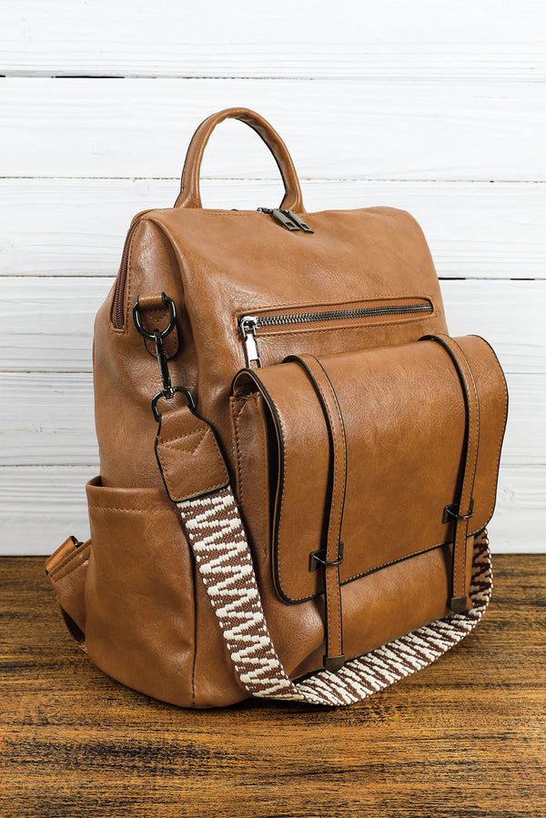 Brown Leather Backpack