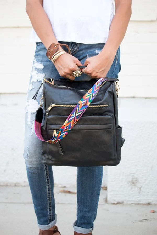 Black Leather Backpack