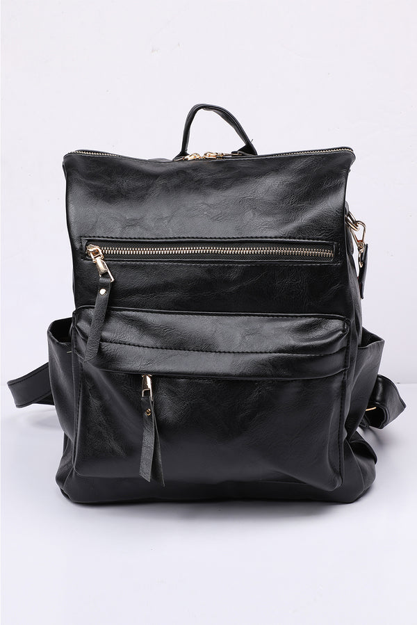 Black Leather Backpack