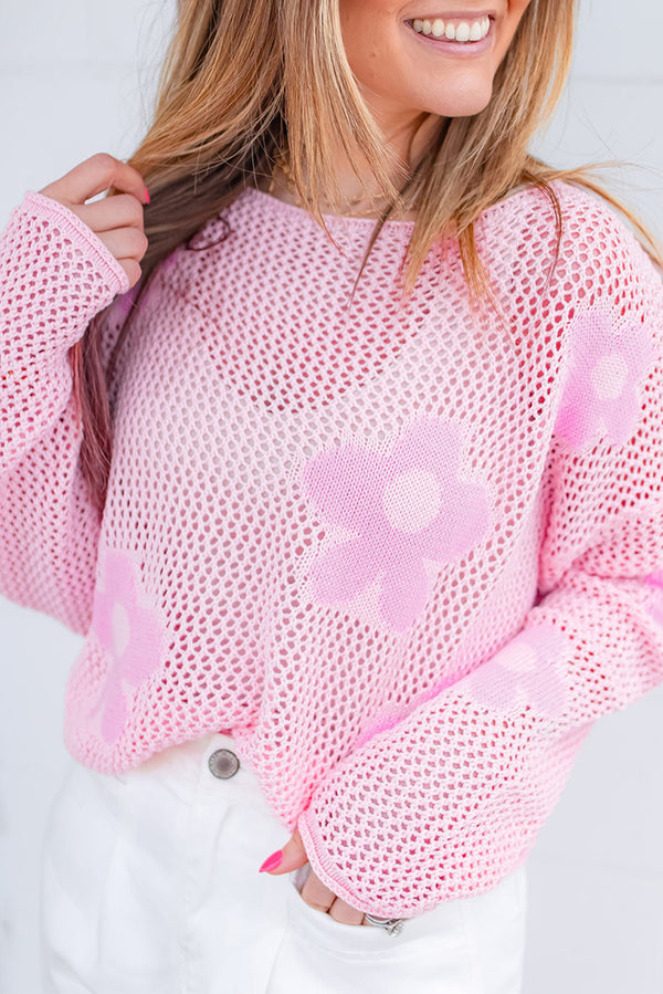 Pink Drop Shoulder Sweater