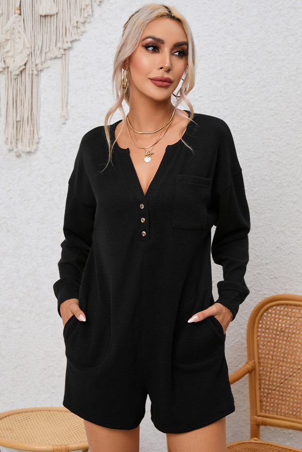 Black Long Sleeve Romper