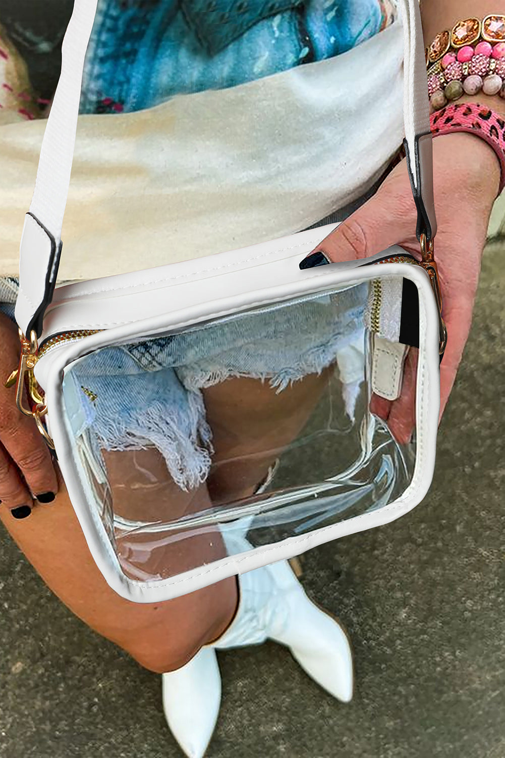 White Clear Crossbody Bag