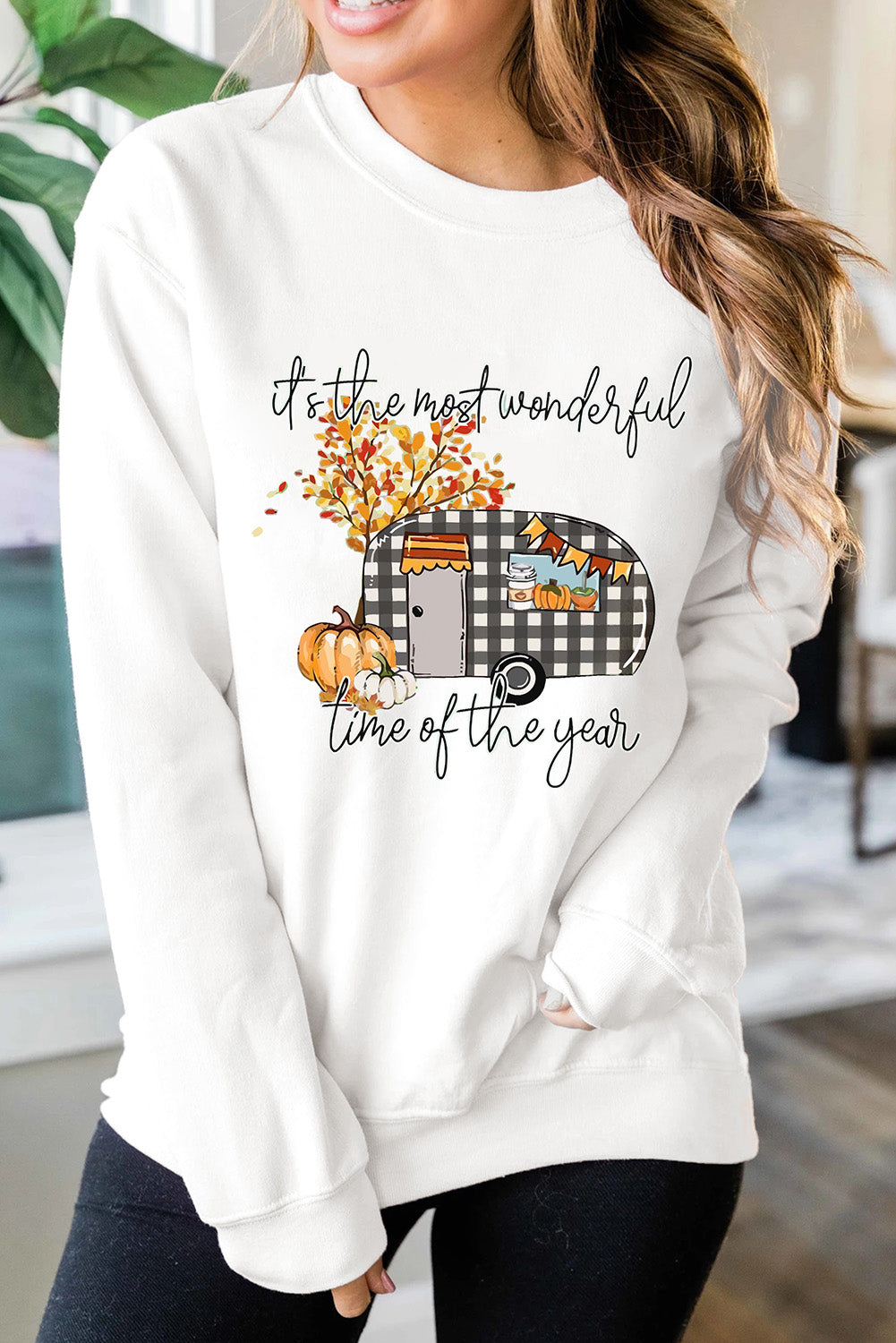 White Wonderful Fall Vibe Sweatshirt