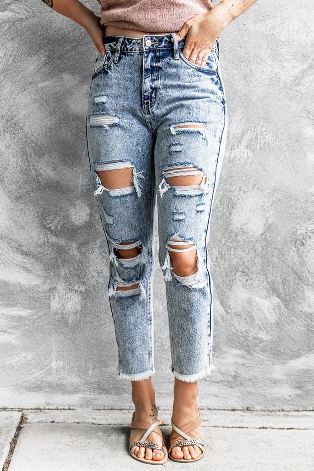 Distressed Slim-fit Jeans